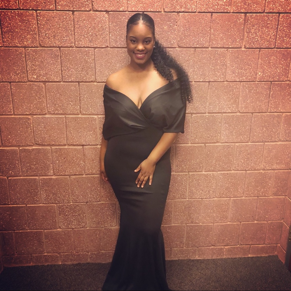 Black drape mermaid gown from touch dolls